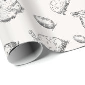 手描きのイースターのウサギパターン|包装紙 ラッピングペーパー (ロールコーナー)