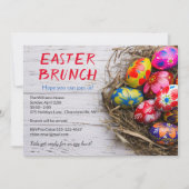 手描きのイースターエッグのラスティックイースターブランunch｜ホリデー 招待状 (正面)