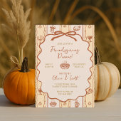 手描きのウィームジカルなフレンドギビング・ポットラック・ディナー 招待状