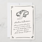 手描きのウェディングイラスト 招待状 (正面)