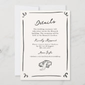 手描きのウェディングイラスト 招待状 (裏面)