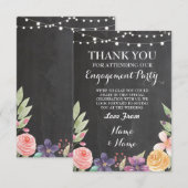 手描きのウェディングカード 花 チャンク 感謝 チュートリアル 招待状 (正面/裏面)