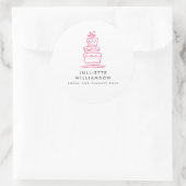 手描きのウェディングケーキ・水彩 ラウンドシール (バッグ)