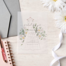 手描きのウェディングドレスの花のブライダルシャワー