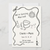 手描きのウェディング 招待状 (正面)