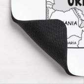 手描きのウクライナとその周辺国地図(黒線) マウスパッド (コーナー)