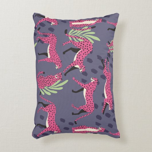 手描きのエキゾチックな大きな猫pi アクセントクッション (正面(垂直))