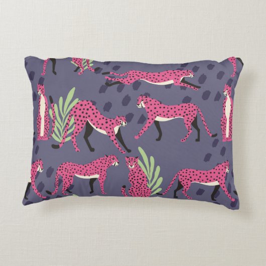 手描きのエキゾチックな大きな猫pi アクセントクッション (裏面)