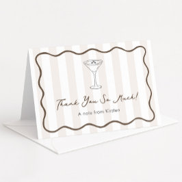手描きのエスプレッソマティーニ コーヒー ブライダルシャワー サンキューカード