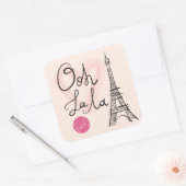 手描きのエッフェル塔 スクエアシール (封筒)