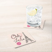 手描きのエッフェル塔 スクエアペーパーコースター (インサイチュ)