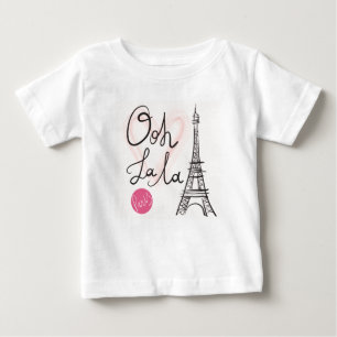 手描きのエッフェル塔 ベビーTシャツ