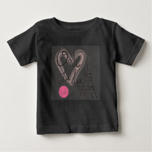 手描きのエッフェル塔 ベビーTシャツ