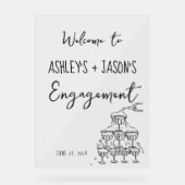 手描きのエンゲージメント ウェルカムサイン アクリルサイン (正面)