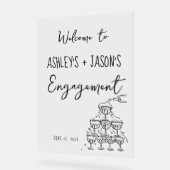手描きのエンゲージメント ウェルカムサイン アクリルプレート アクリルサイン (傾斜)