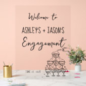手描きのエンゲージメント ウェルカムサイン アクリルプレート アクリルサイン (ウェディング)