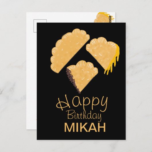手描きのエンパナーダの誕生日 ポストカード (正面/裏面)