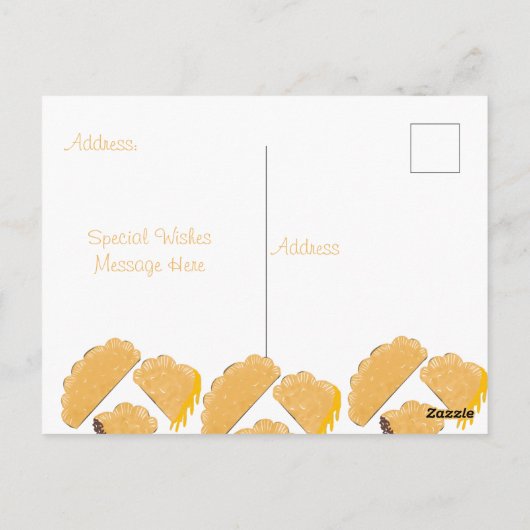 手描きのエンパナーダの誕生日 ポストカード (裏面)