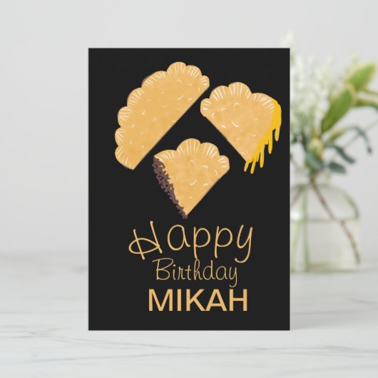 手描きのエンパナーダの誕生日 招待状 (スタンド正面)