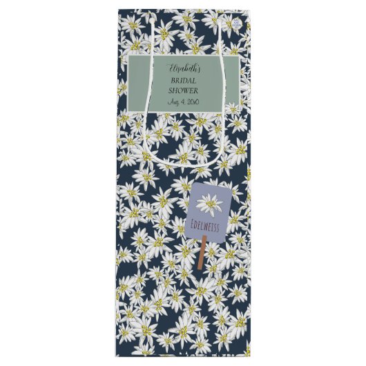 手描きのエーデルワイス・エレガント・アルプス・ワイナリー ワインギフトバッグ (正面)