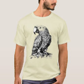 手描きのオウム Tシャツ (正面)