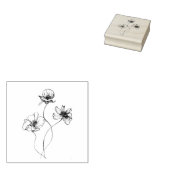 手描きのオリジナルアートによる野生の花束 ラバースタンプ (押印)