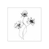 手描きのオリジナルアートによる野生の花束 ラバースタンプ (インプリント)