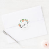 手描きのオレンジの植物学的なシトラス お礼 ラウンドシール (封筒)