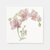 手描きのオーキッド スタンダードカクテルナプキン (正面)