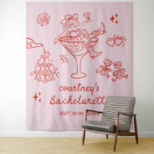 手描きのカウガール・バチェロレッテ・ウィークエンド タペストリー (インサイチュ)