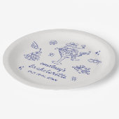 手描きのカウガール・バチェロレッテ・ウィークエンド ペーパープレート (アングル)