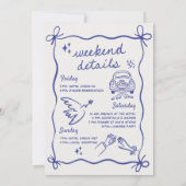 手描きのカウガール・バチェロレッテ・ウィークエンド 招待状 (裏面)