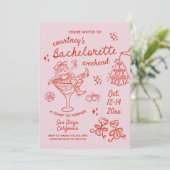 手描きのカウガール・バチェロレッテ・ウィークエンド 招待状 (スタンド正面)