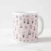 手描きのカクタスのかわいい柄 ジャンボコーヒーマグカップ (正面右)