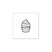 手描きのカップケーキの輪郭ゴムスタンプ ラバースタンプ (インプリント)