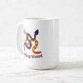 手描きのカラフルでおかしいヘビのデザイン コーヒーマグカップ (正面左)