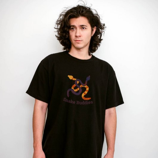 手描きのカラフルでおかしいヘビのデザイン Tシャツ