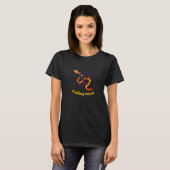 手描きのカラフルでおかしいヘビのデザイン Tシャツ (正面フル)
