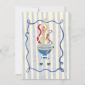 手描きのカラフルなヤードパーティー BBQ 招待状 (裏面)