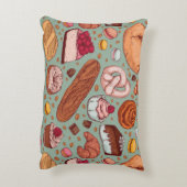 手描きのカラースケッチスタイルのパン焼き。ディフ アクセントクッション (裏面(縦))