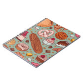 手描きのカラースケッチスタイルのパン焼き。ディフ ノートブック (左側)