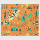 手描きのカラーパターン ラッピングペーパー (フラット)