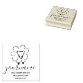 手描きのカーリー羊 ラバースタンプ (押印)