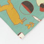 手描きのキャンプ、レトロなシームレスなパターン。 フリースブランケット (角)