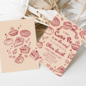 手描きのキューティーパイ オータム ベイビーシャワー 招待状