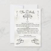 手描きのキューピッド チャーム 詳細情報カード 招待状 (正面)