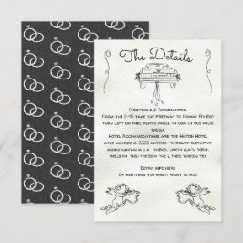 手描きのキューピッド チャーム 詳細情報カード 招待状