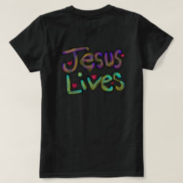 手描きのキリスト教アート「イエスは生きている」 Tシャツ