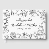 手描きのクセのあるウィムジカルな結婚式 ゲストブック (正面)