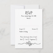 手描きのクセのあるファンキーな結婚式RSVPカード 出欠カード (正面)